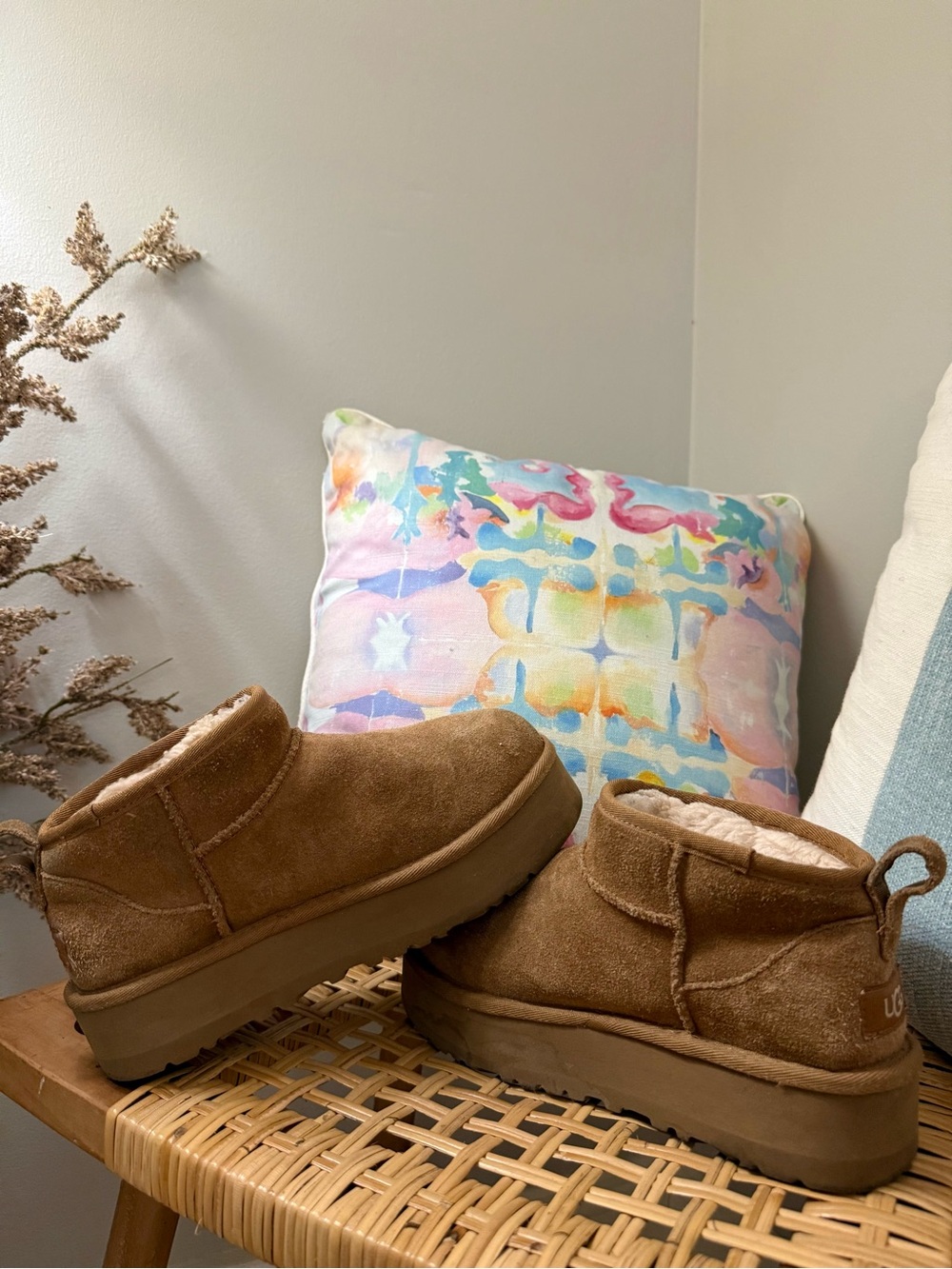 UGG Chestnut Brown Suede Slip-On Home Shoes